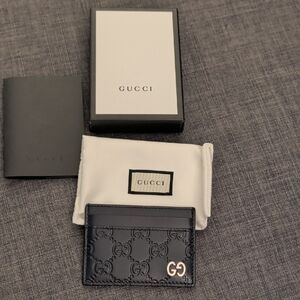 Gucci Black Embossed Card Holder